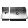 Houzer Houzer CTO-3370SL Contempo Series Undermount Stainless Steel 70 - 30 Double Bowl Kitchen Sink; Prep Bowl Left CTO-3370SL